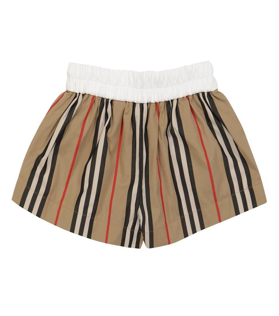 商品Burberry|Baby Icon Stripe棉质短裤,价格¥1466,第4张图片详细描述