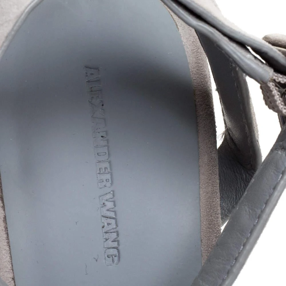 Alexander Wang Grey Suede Leather Lovisa Ankle Wrap Sandals Size 38.5 商品