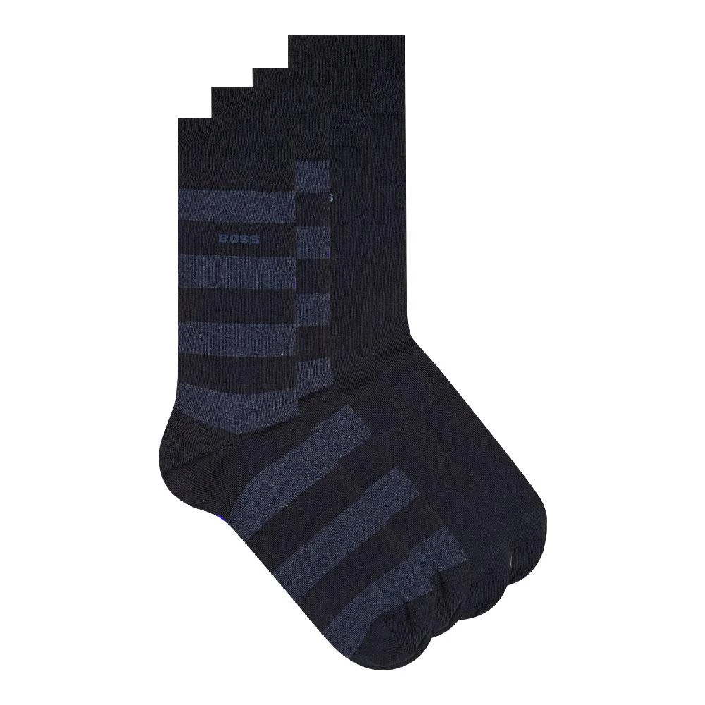 商品Hugo Boss|BOSS 2 Pack Stripe Socks - Open Blue,价格¥129,第1张图片