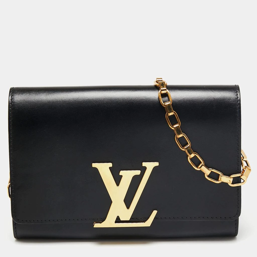 商品[二手商品] Louis Vuitton|Louis Vuitton Black Leather Chain Louise GM Bag,价格¥9837,第1张图片