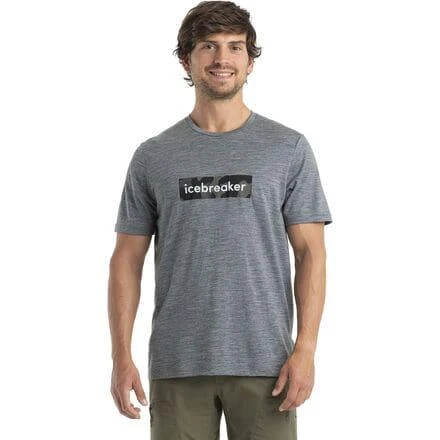 商品Icebreaker|Merino 150 Tech Lite II T-Shirt Natural Shades Logo - Men's,价格¥386,第2张图片详细描述