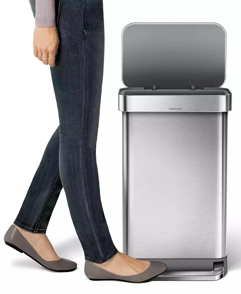 商品simplehuman|Brushed Stainless Steel 45L Step Trash Can,价格¥1068,第5张图片详细描述