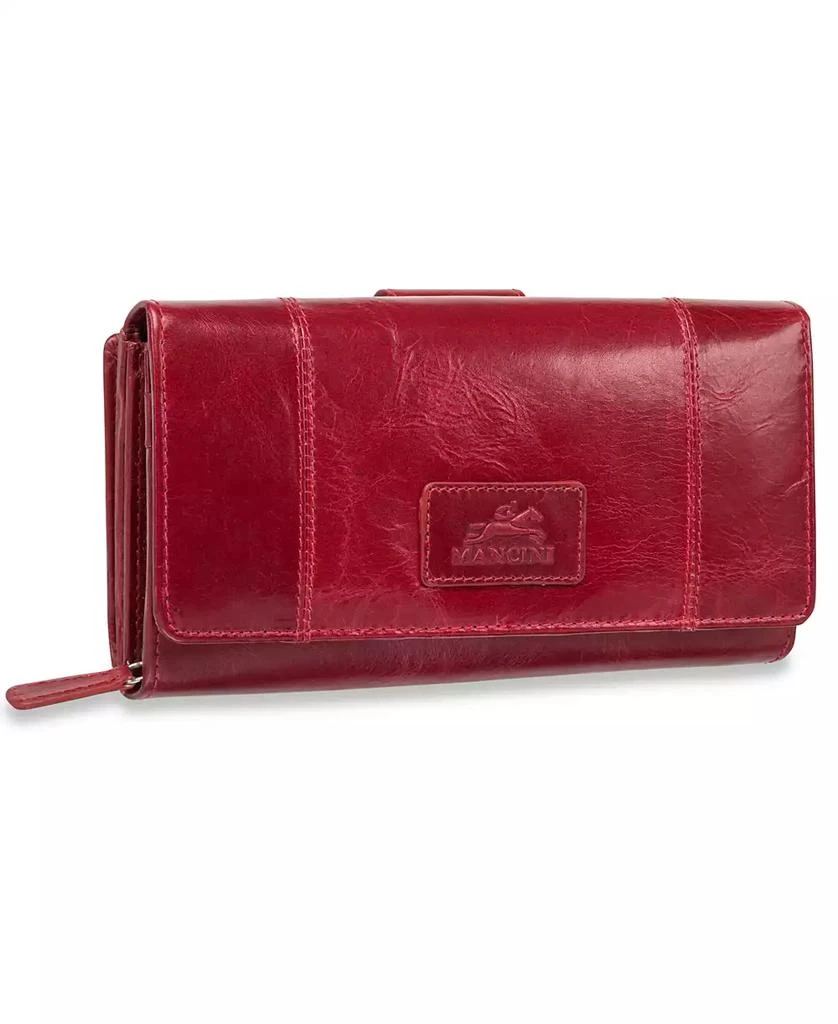 商品Mancini Leather Goods|Casablanca Collection RFID Secure Ladies Clutch Wallet,价格¥405,第5张图片详细描述