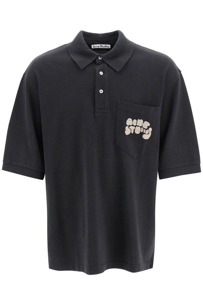 Acne Studios Bubble Logo Embroidered Polo Shirt商品第1张图片规格展示