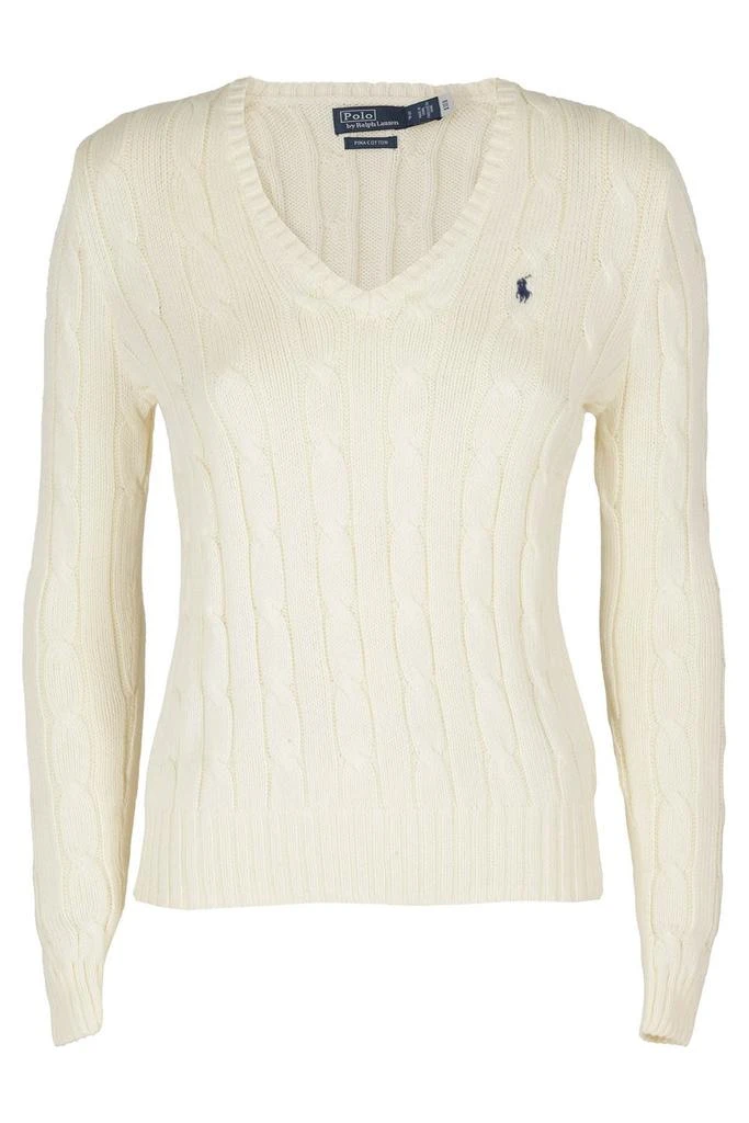 商品Ralph Lauren|Polo Ralph Lauren Kimberly Cable-Knitted V-Neck Jumper,价格¥1589,第1张图片