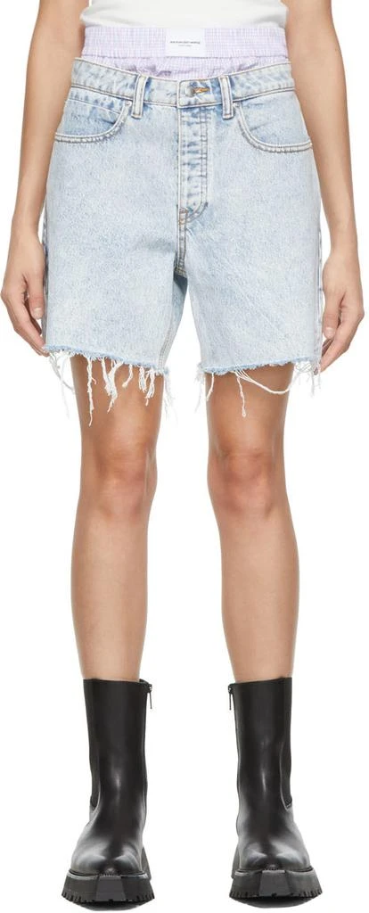 商品Alexander Wang|Blue Boxer Layer Denim Shorts,价格¥1157,第1张图片