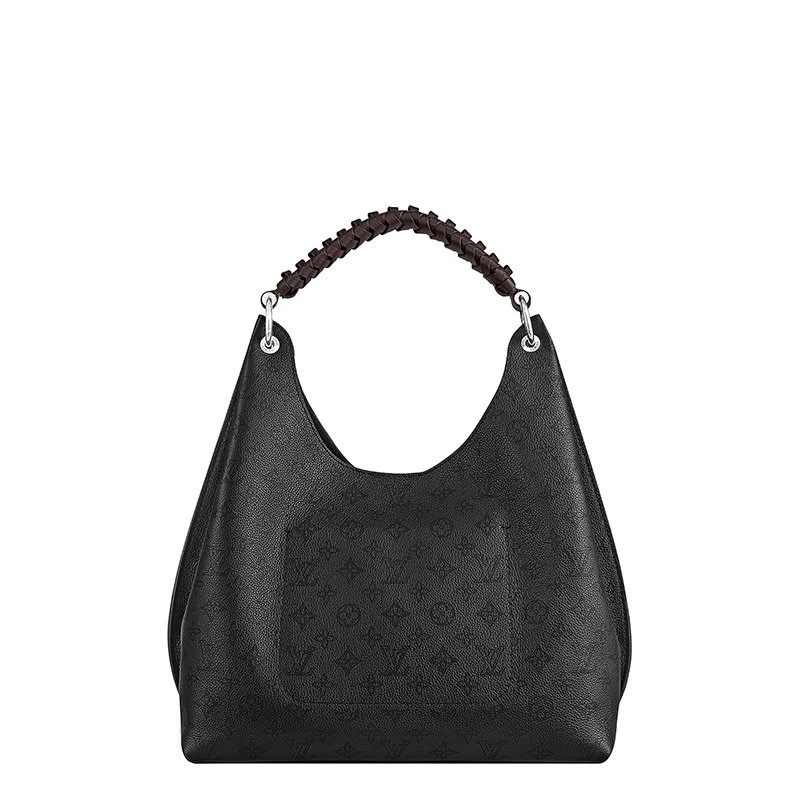 商品Louis Vuitton|【预售3-7天】路易威登CARMEL系列女士黑色老花穿孔小牛皮饰可拆卸吊饰银扣单肩手提hobo流浪包M52950,价格¥34192,第5张图片详细描述