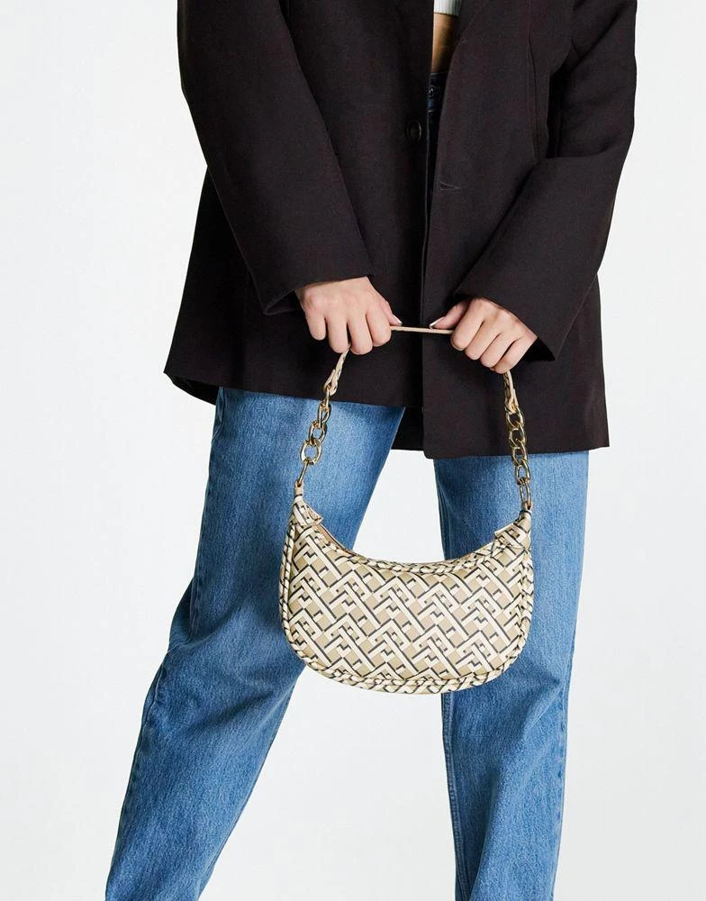 商品ASOS|ASOS DESIGN shoulder bag with hardware detail in monogram ,价格¥93,第4张图片详细描述