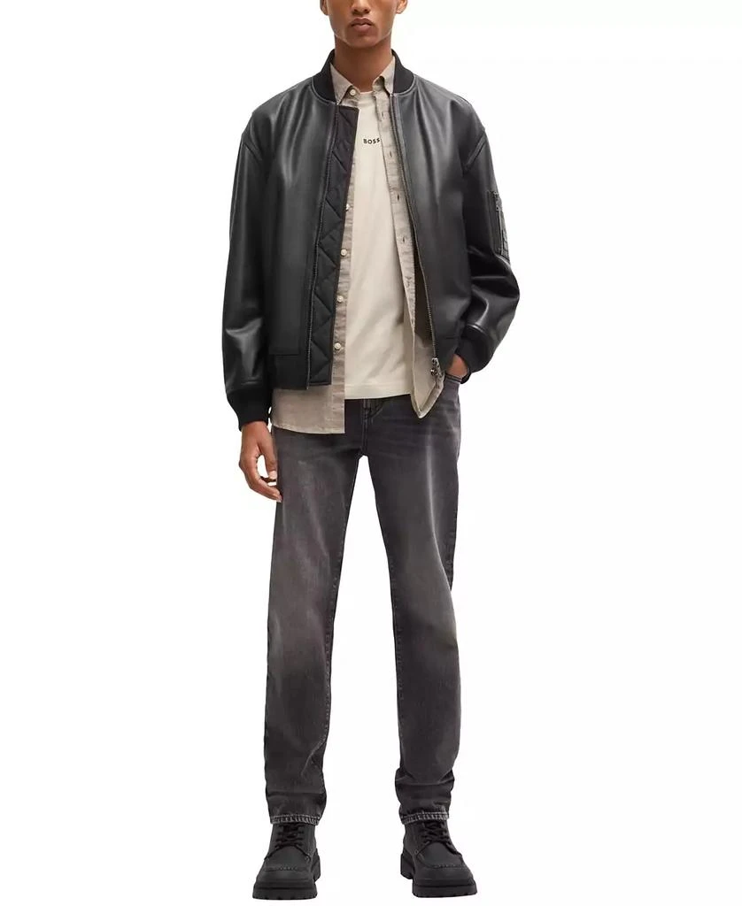 商品Hugo Boss|Men's Relaxed-Fit Leather Jacket,价格¥3213,第4张图片详细描述