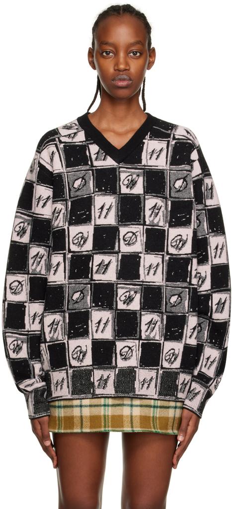 Pink Chess Board Sweater商品第1张图片规格展示