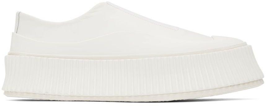 商品Jil Sander|White Slip-On Platform Sneakers,价格¥3667,第1张图片