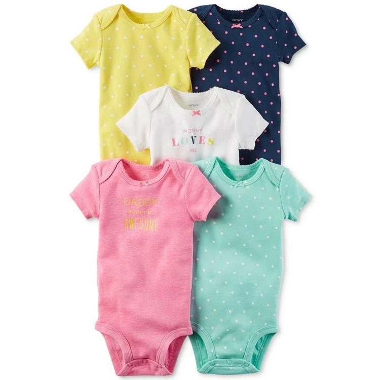 商品Carter's|5-Pk. Dot-Print Bodysuits, Baby Girls,价格¥121,第1张图片