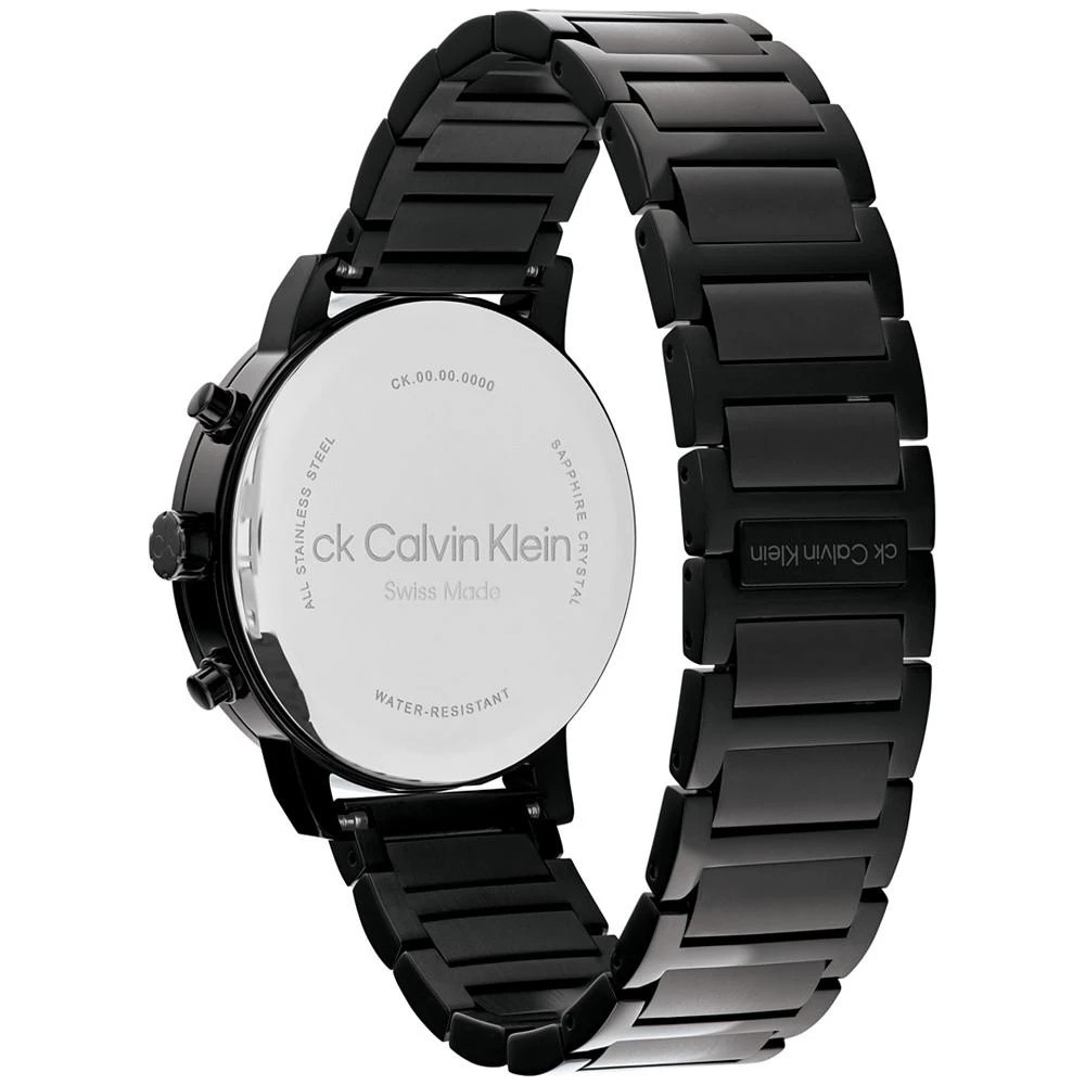 商品Calvin Klein|Men's Swiss Chronograph Gauge Black-Tone Stainless Steel Bracelet Watch 42mm,价格¥2674,第3张图片详细描述