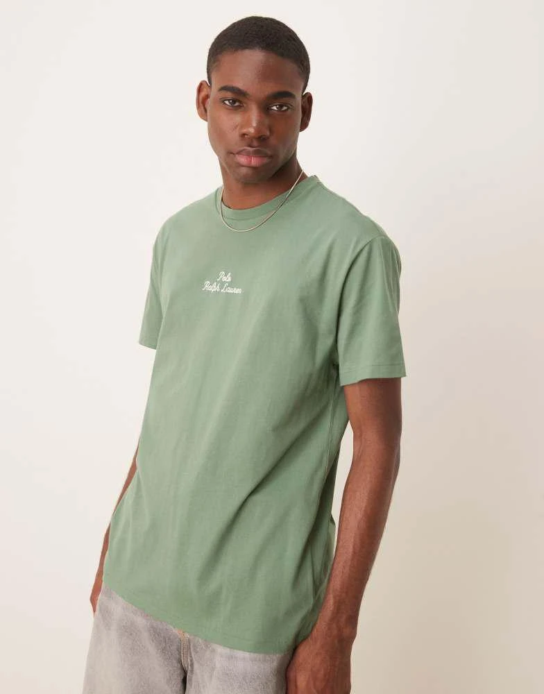 商品Ralph Lauren|Polo Ralph Lauren central script logo t-shirt classic oversized fit in light green,价格¥690,第1张图片