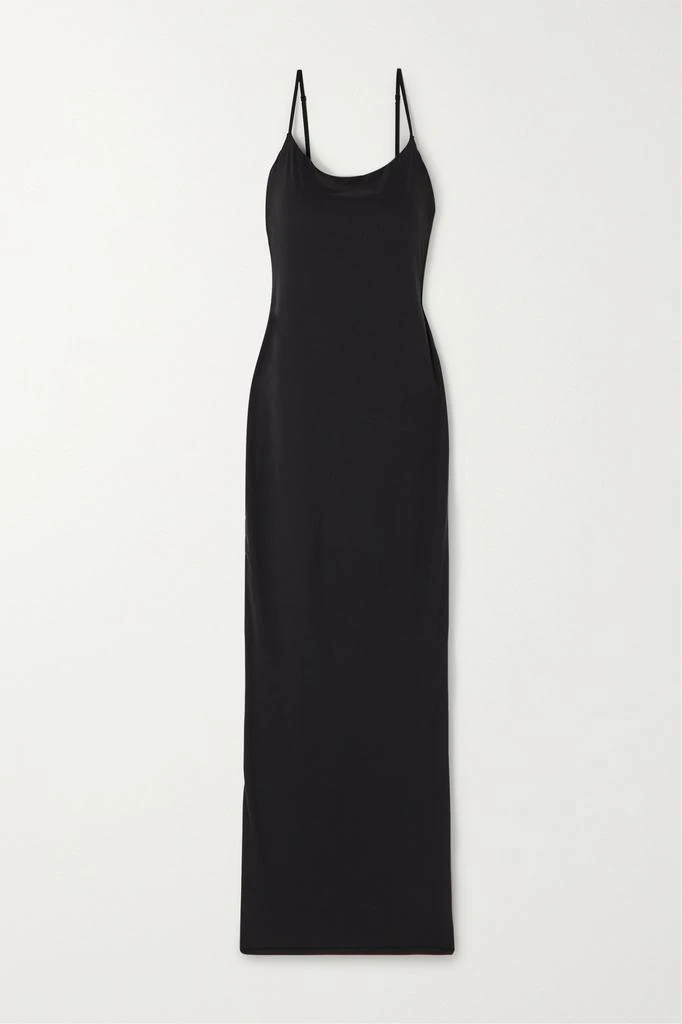 商品SKIMS|Fits Everybody 弹力平纹布中长吊带裙（颜色：onyx）,价格¥649,第1张图片