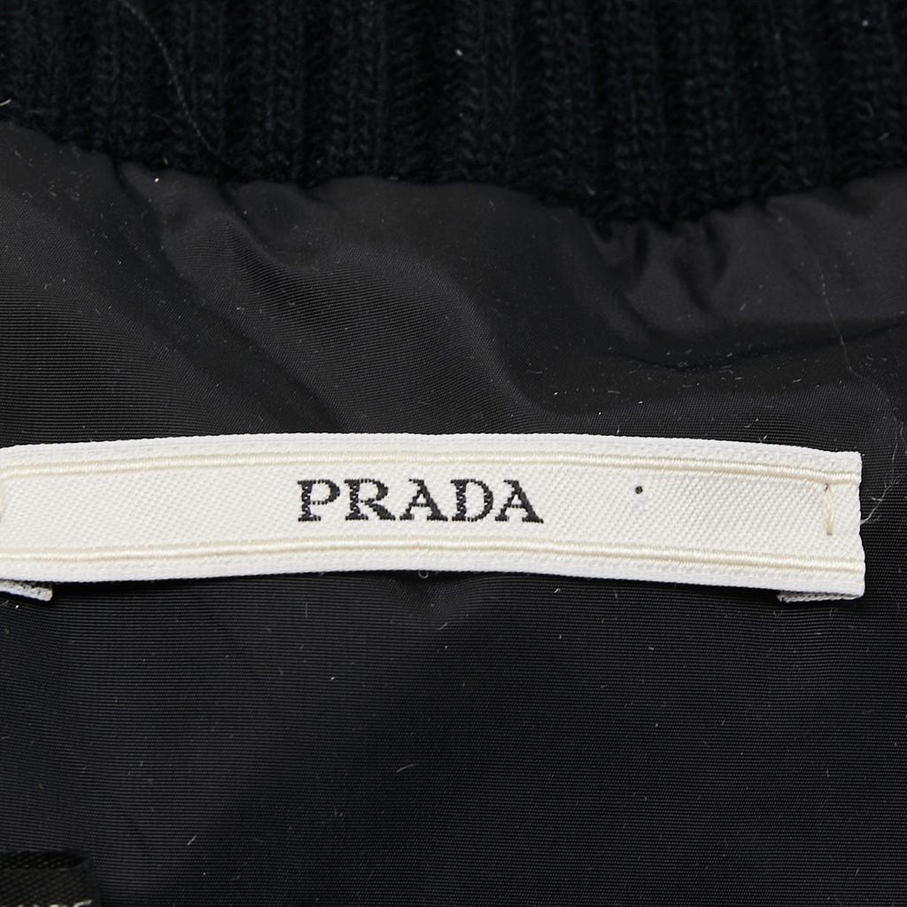 Prada Black Nylon Rib Knit Detail Beanie XL商品第5张图片规格展示