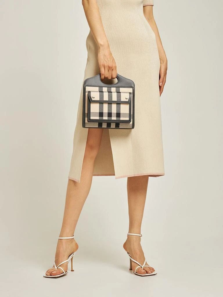 商品Burberry|Mini Pocket Canvas & Leather Tote Bag,价格¥10336,第1张图片详细描述