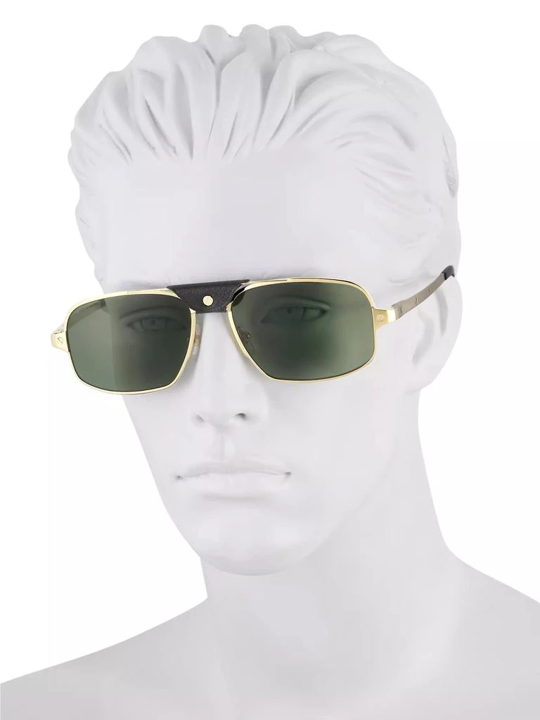 商品Cartier|Santos 60MM Rectangular Sunglasses,价格¥10829,第4张图片详细描述