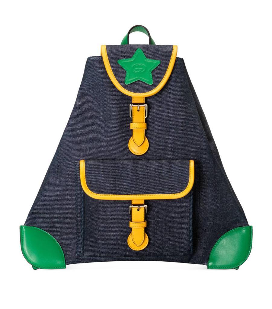 商品Gucci|Denim Leather-Trimmed Backpack,价格¥6759,第1张图片