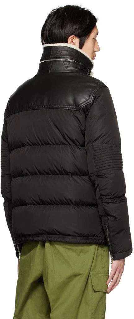 商品Moncler|Black Leo Leather Down Jacket,价格¥26427,第3张图片详细描述