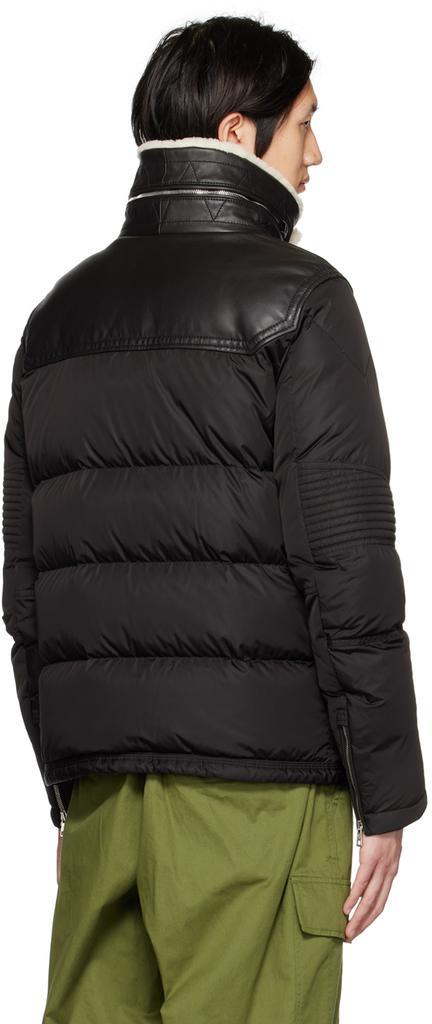 商品Moncler|Black Leo Leather Down Jacket,价格¥22727,第5张图片详细描述