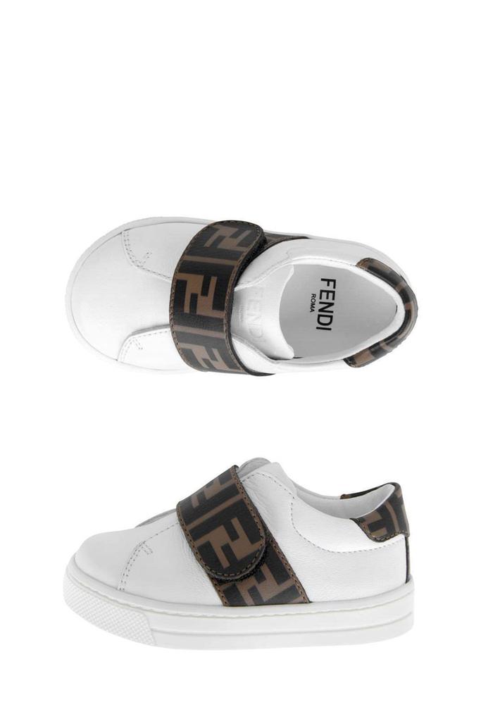 Fendi  Purple Kids White & Brown Leather FF Logo Trainers商品第2张图片规格展示