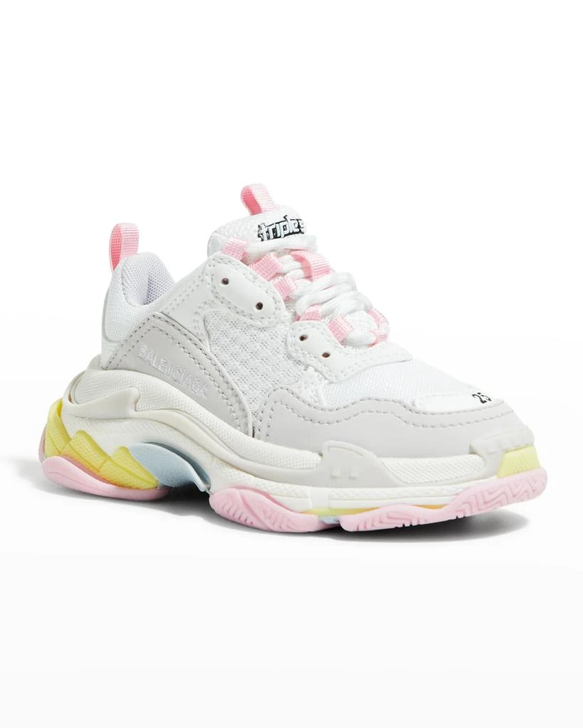 商品Balenciaga|Girl's Triple S Pastel Sneakers, Baby/Toddlers/Kids,价格¥4560,第2张图片详细描述