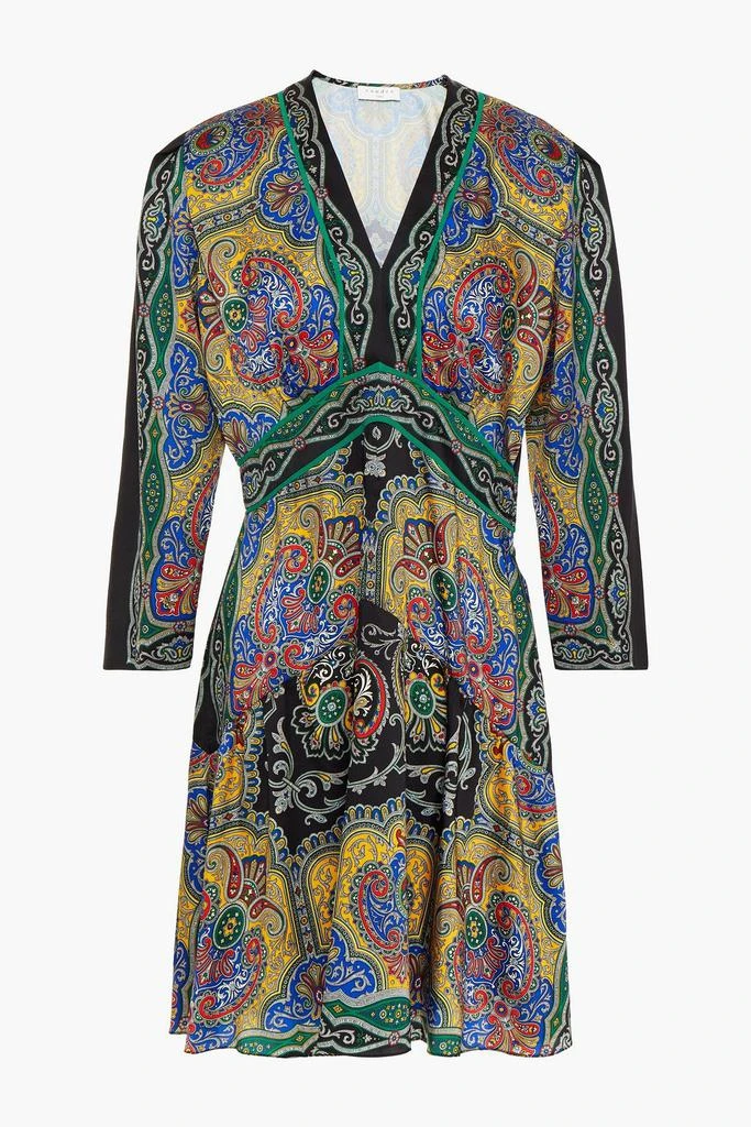 商品Sandro|Rayan gathered printed satin-twill mini dress,价格¥698,第1张图片