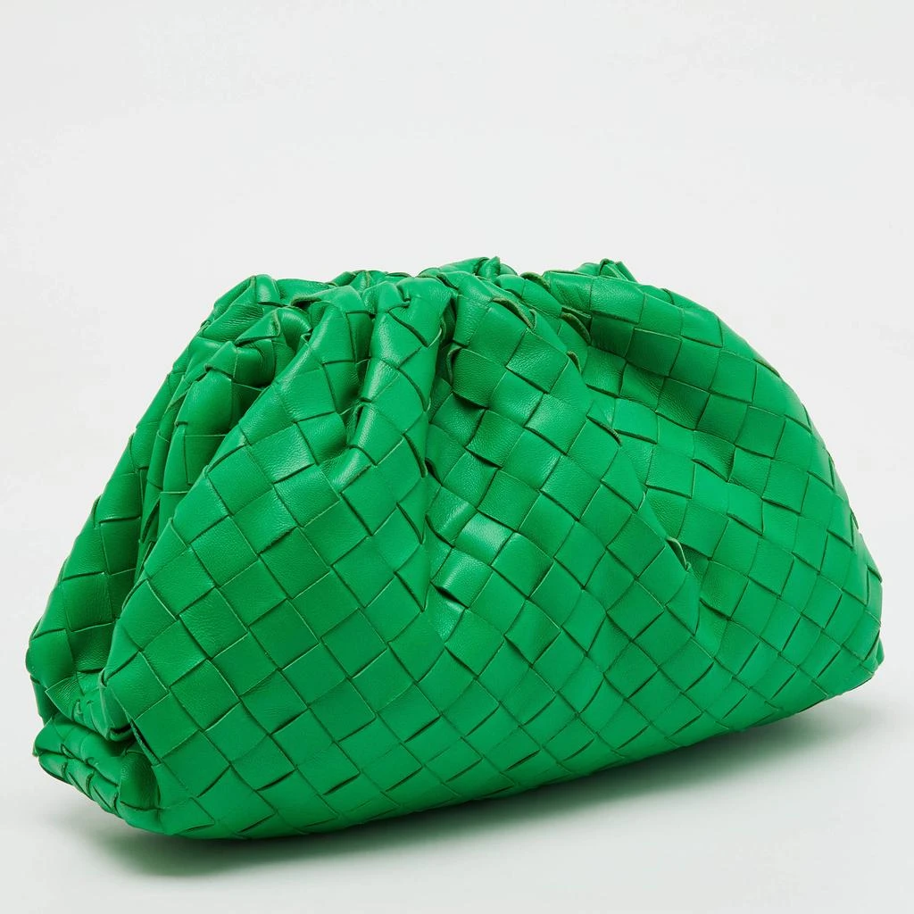 商品[二手商品] Bottega Veneta|Bottega Veneta Green Intrecciato Leather Teen Pouch Clutch,价格¥14203,第3张图片详细描述