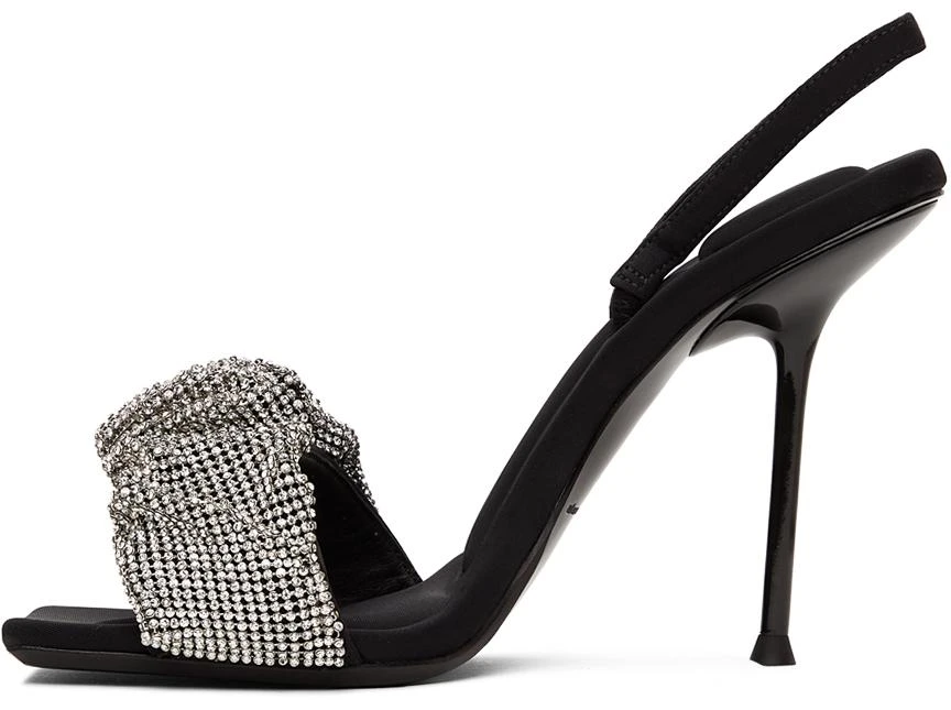 商品Alexander Wang|Black Crystal Scrunchie Julie Heeled Sandals,价格¥6732,第3张图片详细描述