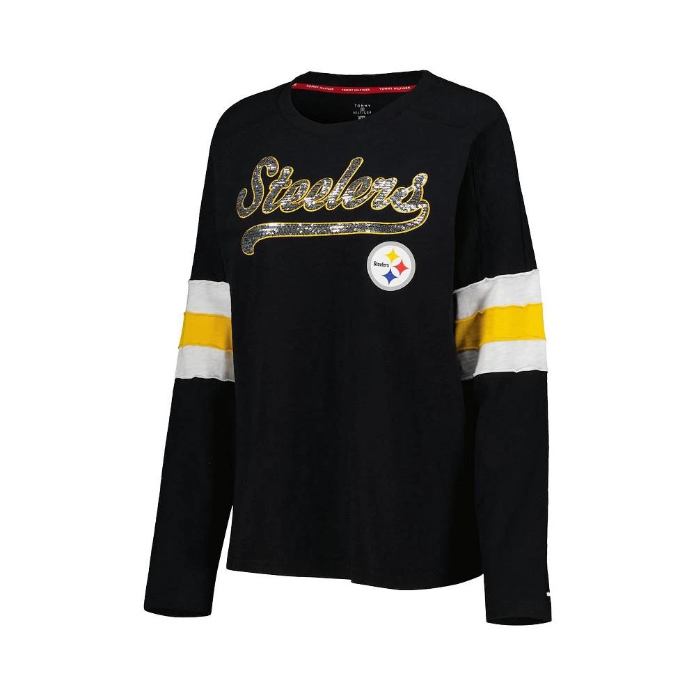 商品Tommy Hilfiger|Women's Black Pittsburgh Steelers Justine Long Sleeve Tunic T-shirt,价格¥422,第4张图片详细描述
