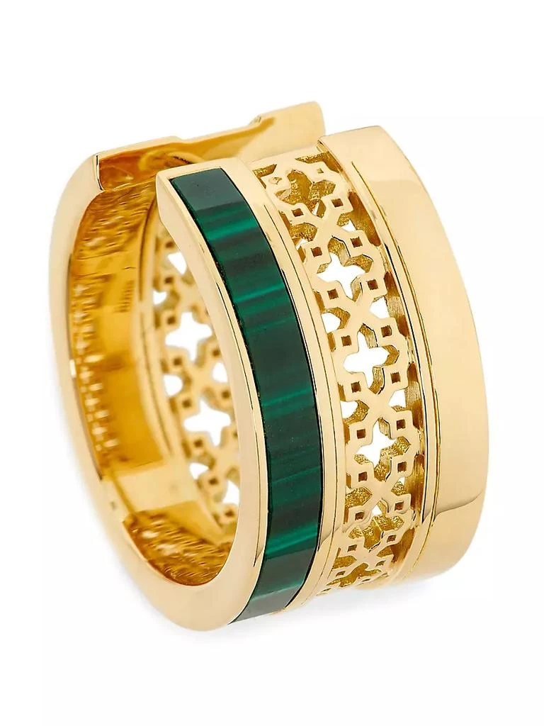 商品Birks|Dare To Dream 18K Yellow Gold &amp; Malachite Huggie Hoops,价格¥23940,第4张图片详细描述