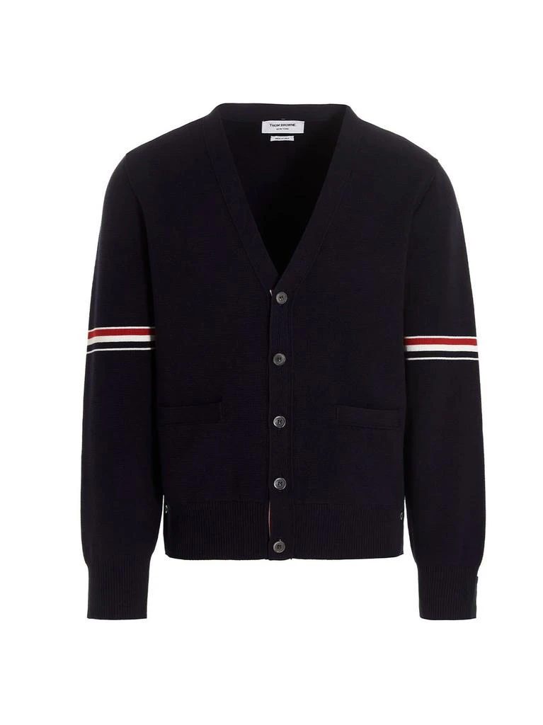 商品Thom Browne|Thom Browne Stripe Detailed V-Neck Cardigan,价格¥8044,第1张图片