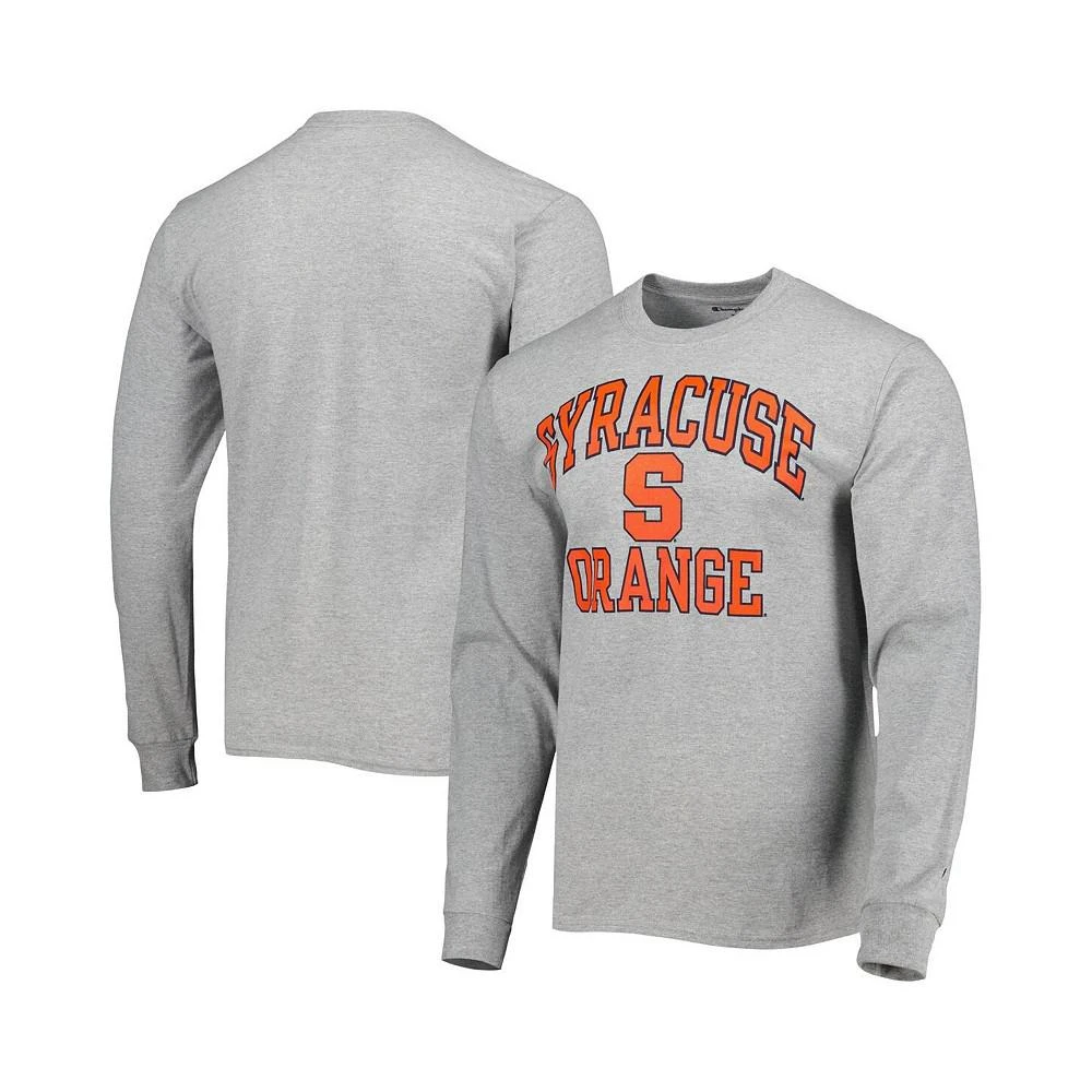 商品CHAMPION|Men's Heather Gray Syracuse Orange High Motor Long Sleeve T-shirt,价格¥236,第1张图片