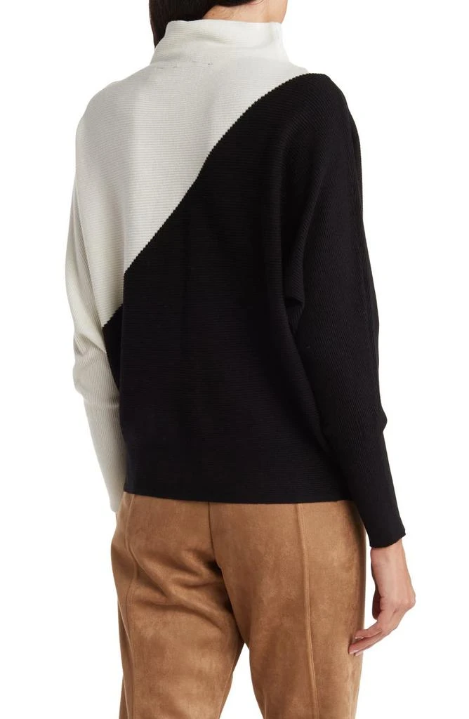 商品Tahari|Diagonal Colorblock Mock Neck Dolman Sweater,价格¥143,第2张图片详细描述