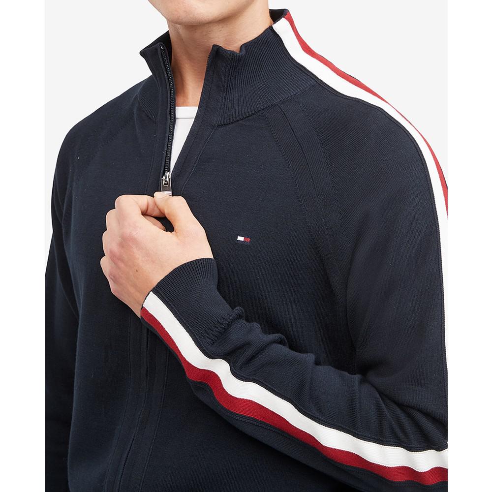 Men's Global Stripe Intarsia Full Zip Sweater商品第3张图片规格展示