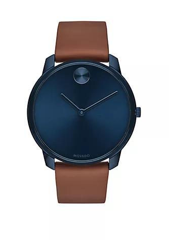 商品Movado|Men's 42 Millimeter Bold Leather Strap Watch,价格¥3702,第1张图片