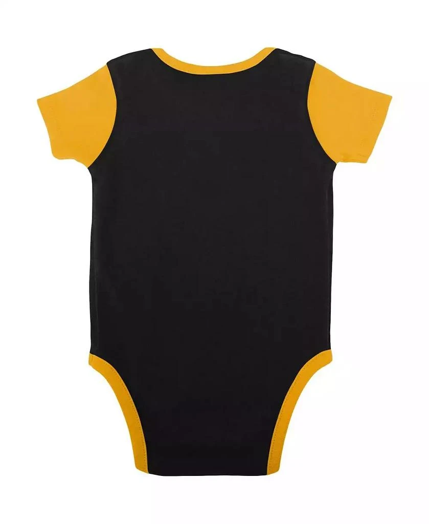 商品Outerstuff|Baby Boys and Girls Black, Gold Pittsburgh Steelers Home Field Advantage Three-Piece Bodysuit, Bib and Booties Set,价格¥240,第2张图片详细描述