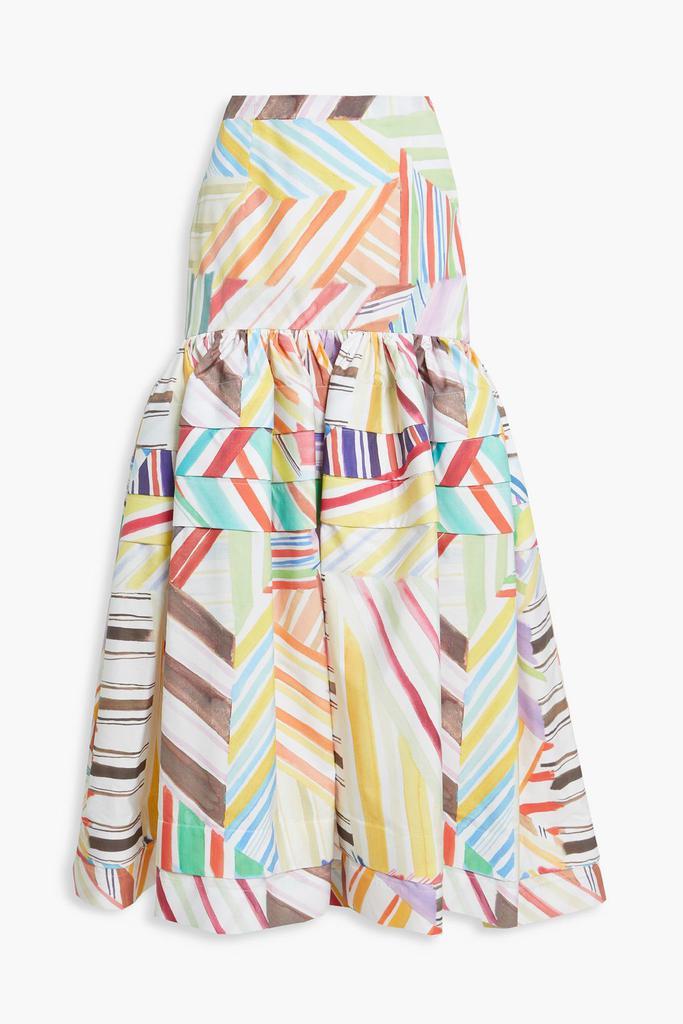 商品Rosie Assoulin|Gathered printed cotton-poplin maxi skirt,价格¥4011,第1张图片