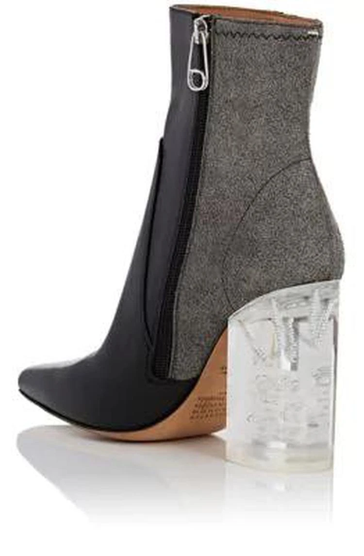 商品MAISON MARGIELA|Acrylic-Heel Leather & Suede Ankle Boots,价格¥6761,第3张图片详细描述