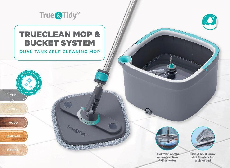 商品True & Tidy|TrueClean Mop & Bucket System,价格¥343,第2张图片详细描述