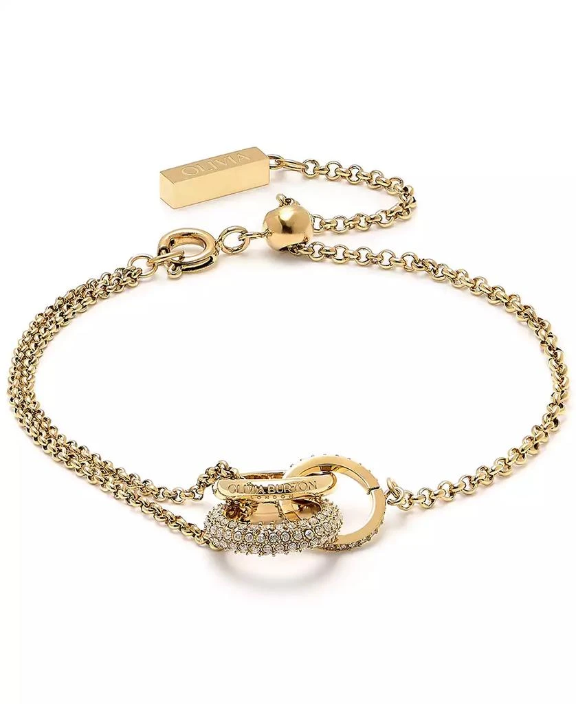 商品Olivia Burton|18K Gold-Plated Crystal Interlink Bracelet,价格¥602,第2张图片详细描述