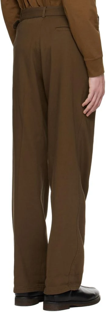 商品Lemaire|Brown Loose Pleated Trousers,价格¥3403,第3张图片详细描述