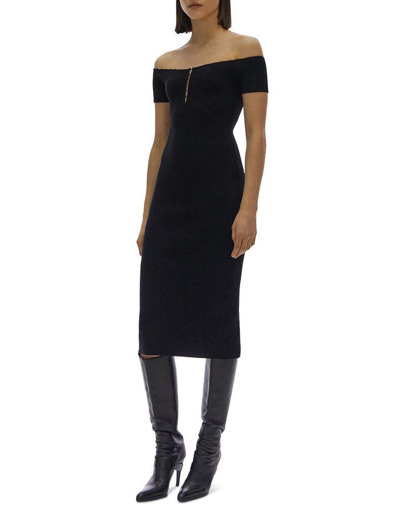 商品Helmut Lang|Hook & Eye Trim Midi Dress,价格¥2130,第1张图片