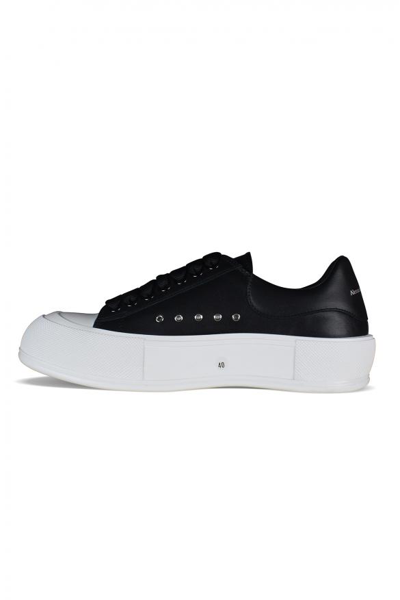 Women's Luxury Sneakers   Deck Plimsoll Alexander Mc Queen Low Sneakers In Black Leather商品第4张图片规格展示