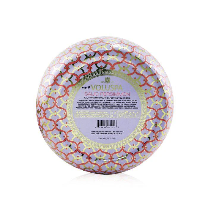 商品Voluspa|Voluspa 三烛芯装饰罐香薰蜡烛 - 西条柿子 340g/12oz,价格¥178,第3张图片详细描述