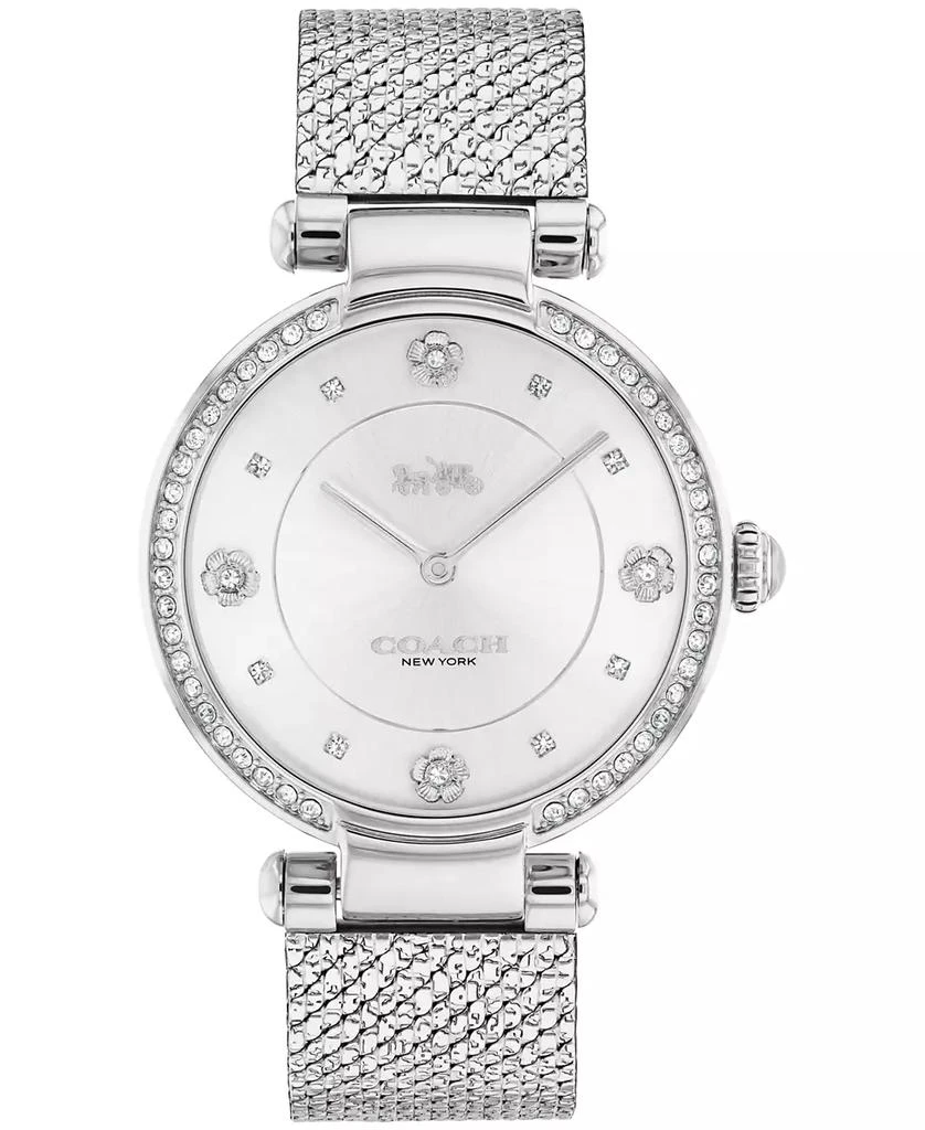 商品Coach|Women's Cary Silver-tone Stainless Steel Mesh Bracelet Watch,价格¥1615,第1张图片