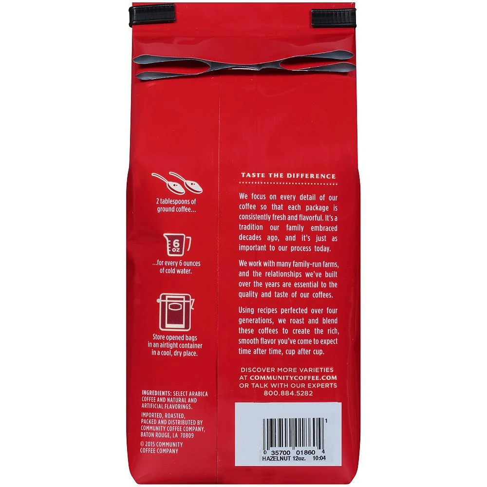 商品Community Coffee|Toasted Hazelnut Medium Roast Premium Ground Coffee, 12 Oz - 6 Pack,价格¥463,第4张图片详细描述