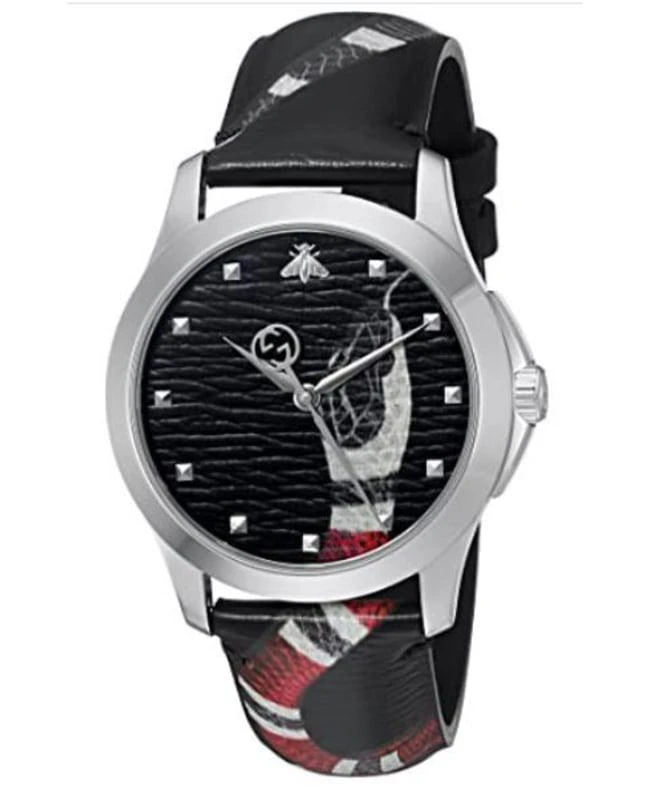 商品Gucci|Gucci Le Marche Des Merveilles Black Dial  Leather Strap Women's Watch YA1264007,价格¥8835,第1张图片