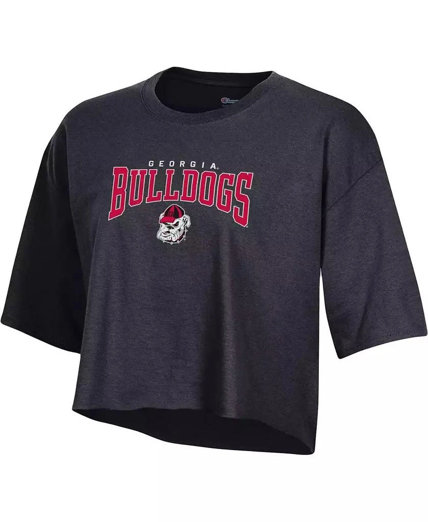 商品CHAMPION|Women's Heather Charcoal Georgia Bulldogs Boyfriend Cropped T-shirt,价格¥225,第3张图片详细描述